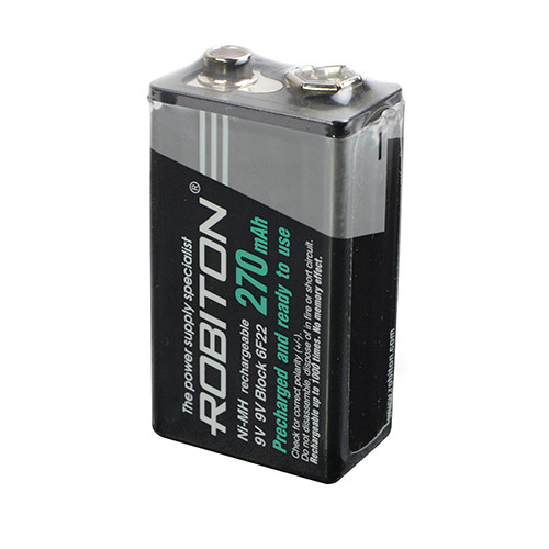 Аккумулятор NI-MH 6F22 (Крона) 270MAh RTU (с низким саморязрядом) Robiton SR1 - фото 1 - id-p99632049