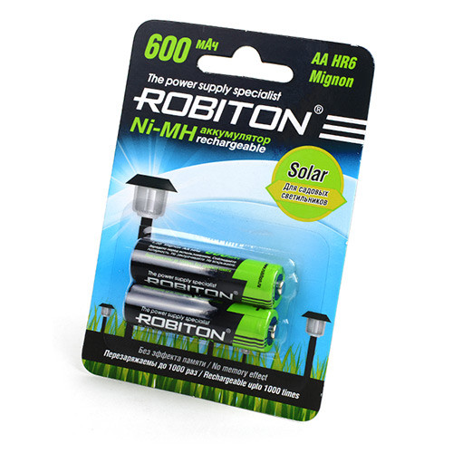 Аккумулятор NI-MH AA 600mAh SOLAR Robiton BL2