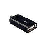 Гнездо USB 2.0 на провод прямое черное (02299)