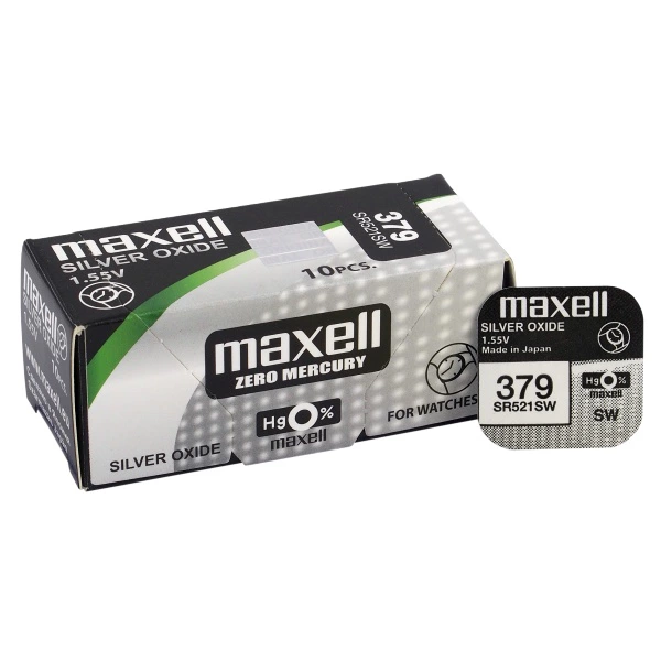 Батарейка Maxell SR521 (379 / G0) 1BL - фото 1 - id-p99640536