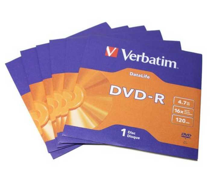 Диск DVD-R 4,7GB 16x Verbatim DL в конверте - фото 1 - id-p146002462