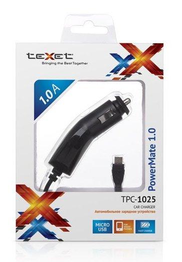 Автомобильное зарядное устройство TeXet TPC-1025 с кабелем MicroUSB 1A - фото 1 - id-p121846113