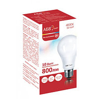 Лампа светодиодная A60 10W E27 4000К (800Lm) АБВ LED лайт