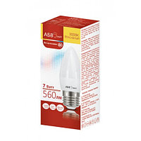 Лампа светодиодная Свеча C37 7W E27 3000K (560Lm) АБВ LED лайт