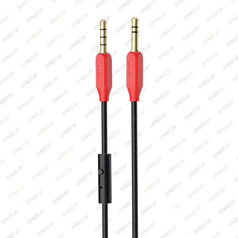 Кабель AUX Hoco UPA12 (аудио) 3.5 Jack 4 pin - 3.5 Jack 1м с микрофоном черный - фото 1 - id-p121864520