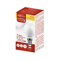 Лампа светодиодная Шар G45 7W E14 3000K (560Lm) АБВ LED лайт