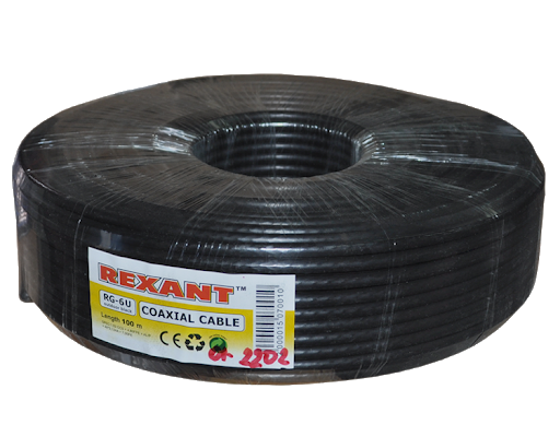 Кабель TV Уличный 1м REXANT RG-6U, черный OUTDOOR 01-2202 - фото 2 - id-p146002651