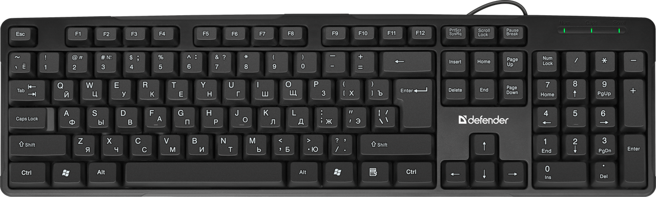 Клавиатура проводная Defender Next HB-440 RU, черный, полноразмерная 45440 - фото 2 - id-p146002747