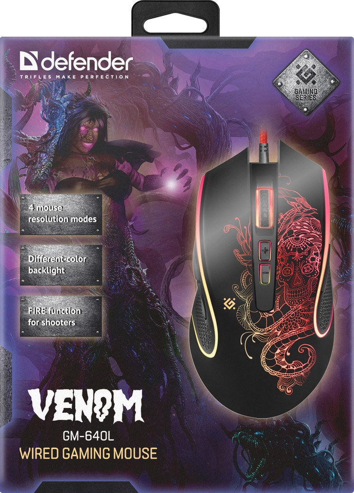 Мышь игровая DEFENDER Venom GM-640L 8 кнопок 3200dpi 52640 - фото 3 - id-p106671037