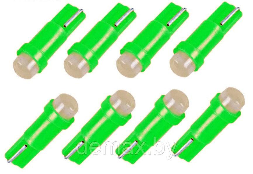 Автомобильная LED лампа Т5 мм пластик 1св (5050) залитый Зеленый