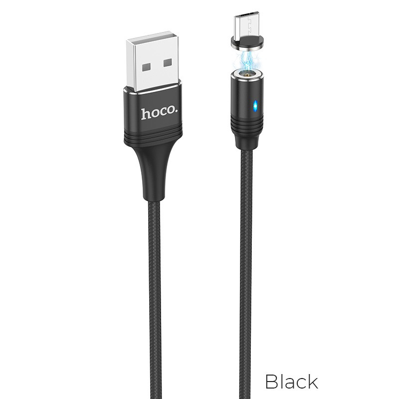 Кабель Micro USB HOCO U76 1.2 м, 2.4A съемный магнитный штекер черный