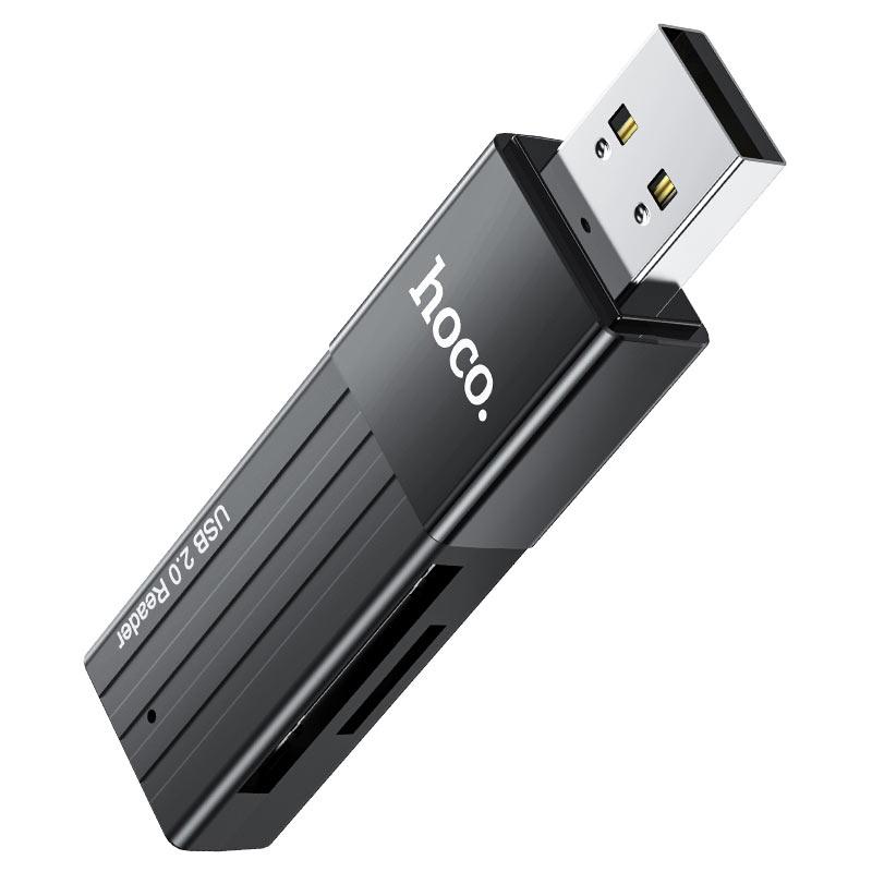 Картридер HOCO HB20 USB 2.0 Черный - фото 2 - id-p142149749