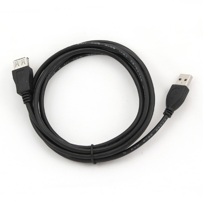 Удлинитель USB 2.0 AM-FM 1,8м Cablexpert экран, черный - фото 1 - id-p146004526
