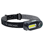 Фонарь налобный с АКБ КОСМОС KocH3WDLith (3W ХРЕ, 3W СОВ, сменный АКБ 1200mAh)