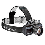 Фонарь с АКБ КОСМОС KocH3WZoo (3W ХРЕ с зумом, Li-ion 1200mAh, зарядка micro USB, шнур в комплекте)