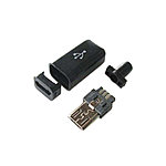 Штекер MicroUSB на провод под пайку Черный (02159)