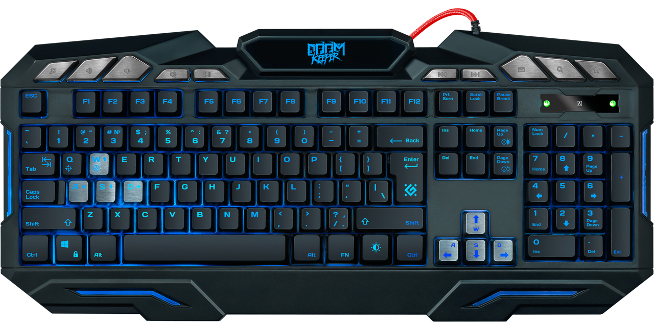 Клавиатура проводная игровая Defender Doom Keeper GK-100DL RU,3-х цветная,19 Anti-Ghost 45100 - фото 2 - id-p146008105