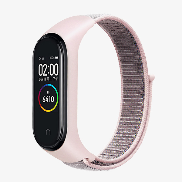 Ремешок для Mi band 5 (MIRU) нейлоновый светло-розовый 4097 - фото 1 - id-p146618557