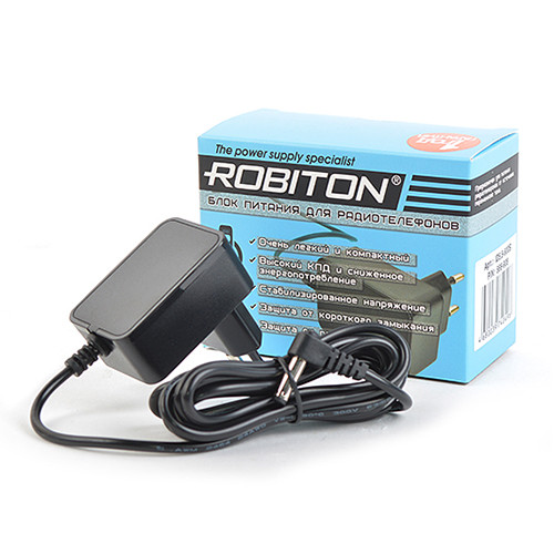 Блок питания ROBITON ID5,5-500S 5,5V 0.5A угловой 4,8x1,7 (+) для радиотелефонов Panasonic - фото 1 - id-p148105993