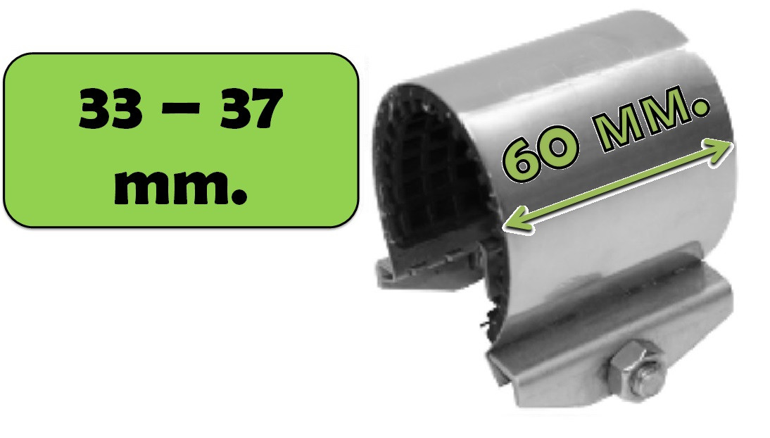 Ремонтная обойма из нержавеющей стали для уплотнения водопроводов 33-37 мм. "Gebo Unifix" ("Гебо") - фото 1 - id-p164330732