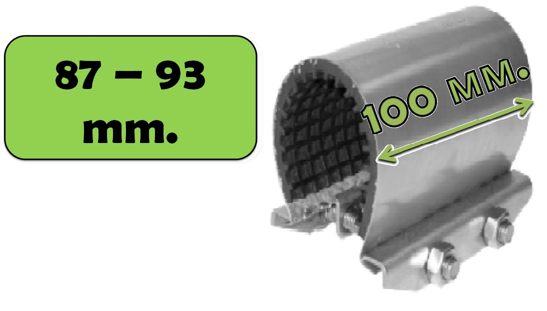 Ремонтная обойма из нержавеющей стали для уплотнения водопроводов 87-93 мм. "Gebo Unifix" ("Гебо")