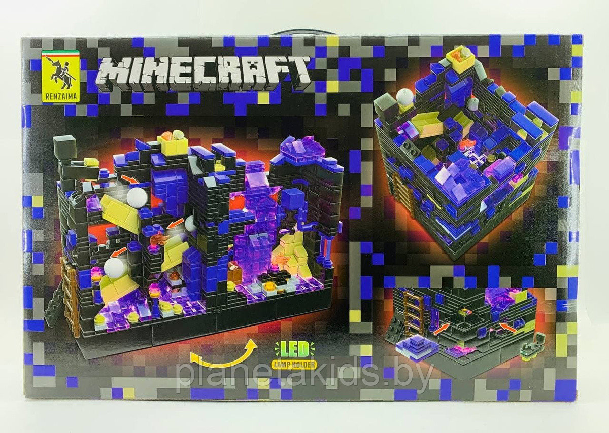 Конструктор Майнкрафт " Черная Крепость" СВЕТЯЩИЙСЯ аналог LEGO Minecraft , 915 дет., арт. 695 - фото 1 - id-p164341973
