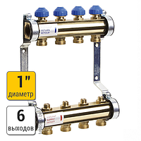 Распределительный коллектор Watts HKV из латуни, 6 выходов