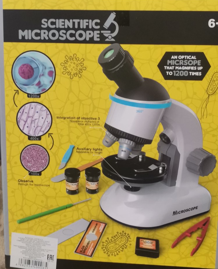 Детский микроскоп Qunxing Toys Микроскоп со светом 1100A-1 1113 - фото 2 - id-p164343976