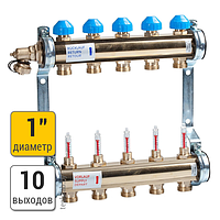 Распределительный коллектор Watts HKV/T из латуни, 10 выходов