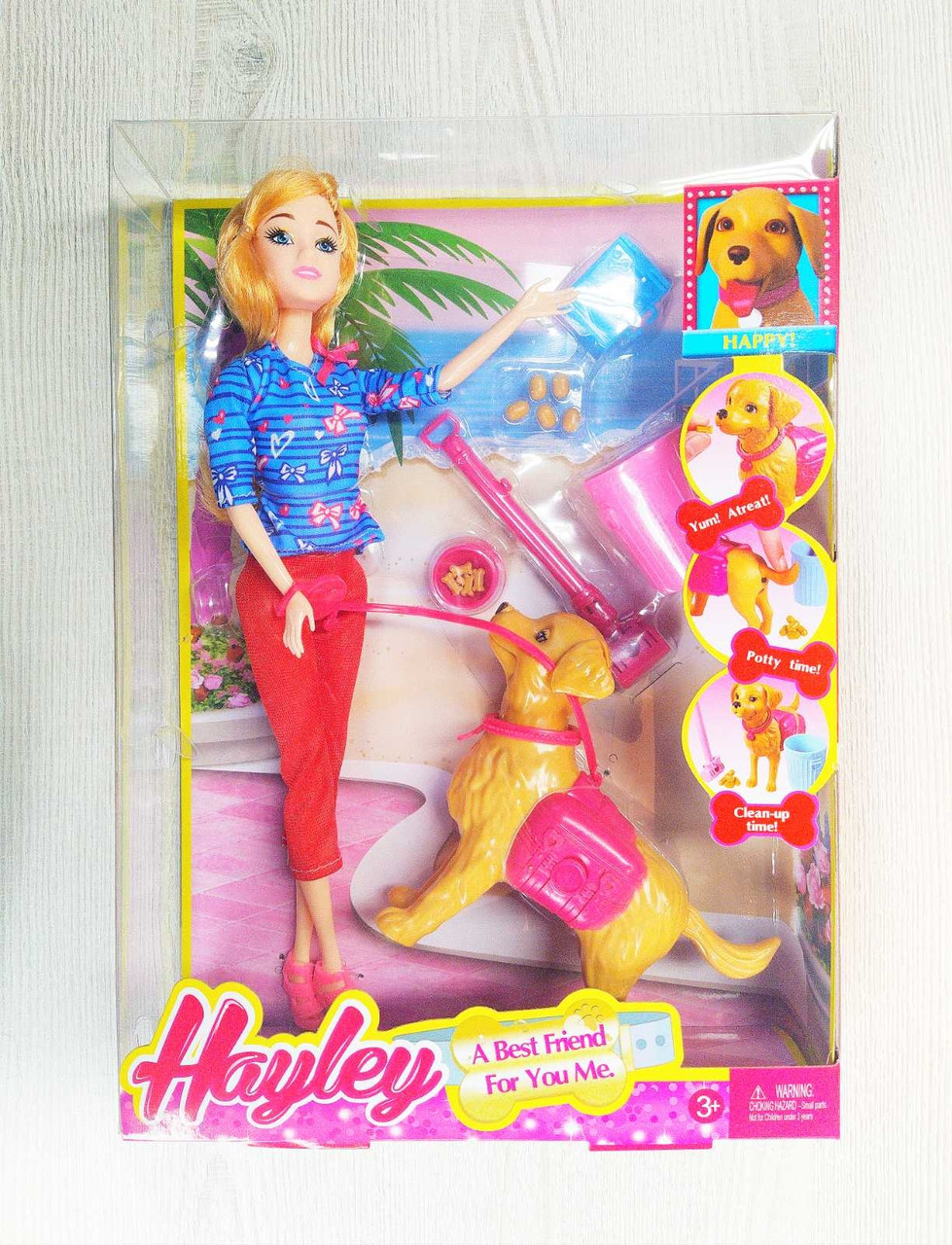 Кукла Hayley с собакой  и аксессуарами, рост 29 см,  арт.HB029