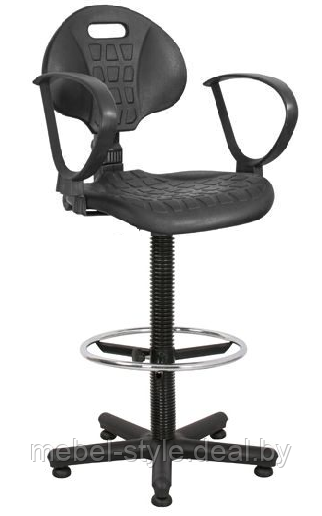 Кресло ВИТО GTS для лабораторий и производственных линий, стул VITO GTS (полиуретан черный) - фото 2 - id-p164363410