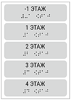 Компл. тактильных наклеек с шрифтом Брайля "Номер этажа" на поручни серебристый
