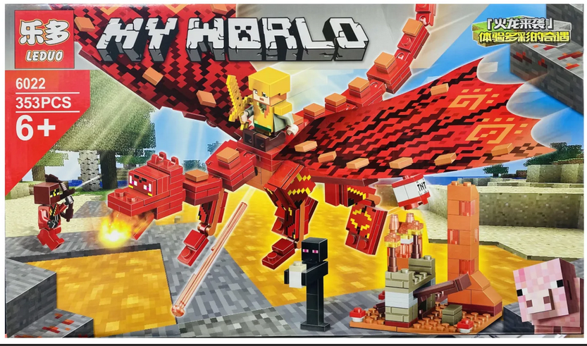 Детский конструктор Майнкрафт Minecraft башня дракона My World 6022 аналог лего Lego серия - фото 2 - id-p164365290