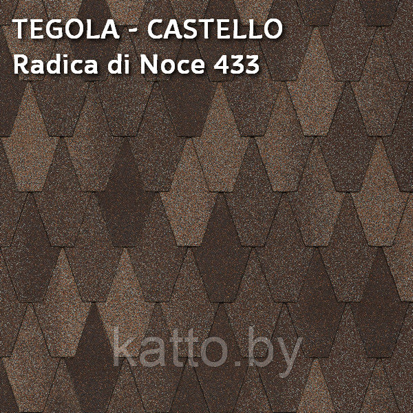 Битумная черепица TEGOLA, CASTELLO Radica di Noce 433