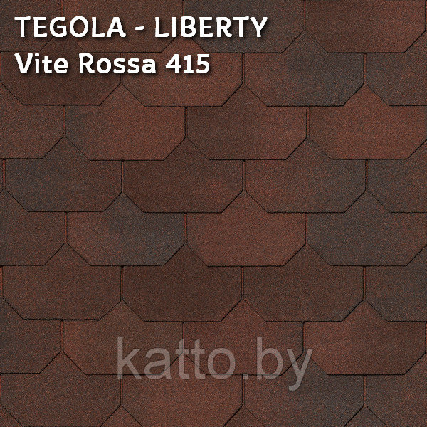 Битумная черепица TEGOLA, UNICA LIBERTY Vite Rossa 415