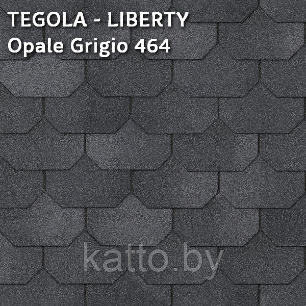 Битумная черепица TEGOLA, LIBERTY Opale Grigio 464