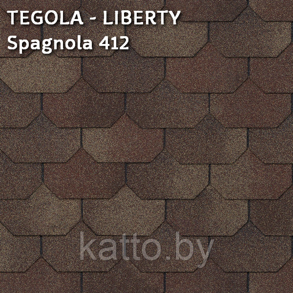 Битумная черепица TEGOLA, LIBERTY Terracotta Spagnola 412