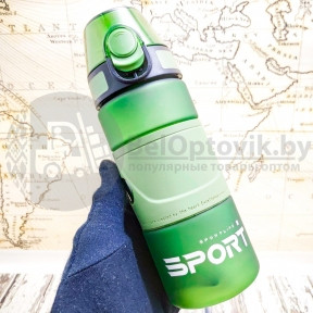 Спортивная бутылка для воды Sport Life / замок блокиратор крышки / поильник / 500 мл Зеленый