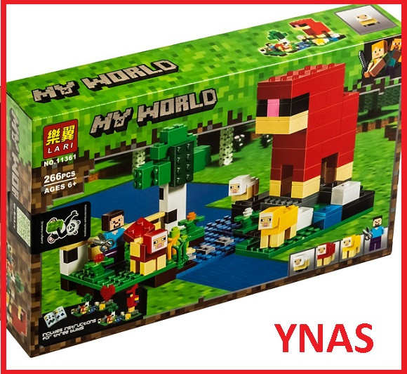 Детский конструктор Майнкрафт ферма Minecraft My World 11361 Шерстяная ферма аналог лего Lego серия деревня