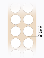 Круглые самоклеящиеся наклейки / этикетки в виде круга (D 12 мм), цвет белый, 1000 шт в ролике., фото 4
