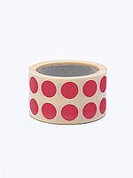 Круглые самоклеящиеся наклейки / этикетки в виде круга (D 12 мм), цвет красный, 1000 шт в ролике., фото 2