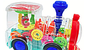 Детский многофункциональный паровозик со светом и звуком игрушечный Gear Train, музыкальный для детей, фото 3