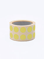 Круглые самоклеящиеся наклейки / этикетки в виде круга (D 12 мм), цвет желтый, 1000 шт в ролике., фото 2