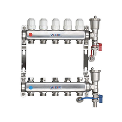 Коллектор для радиаторного отопления (БЕЗ КРАНОВ) нержавейка Vieir