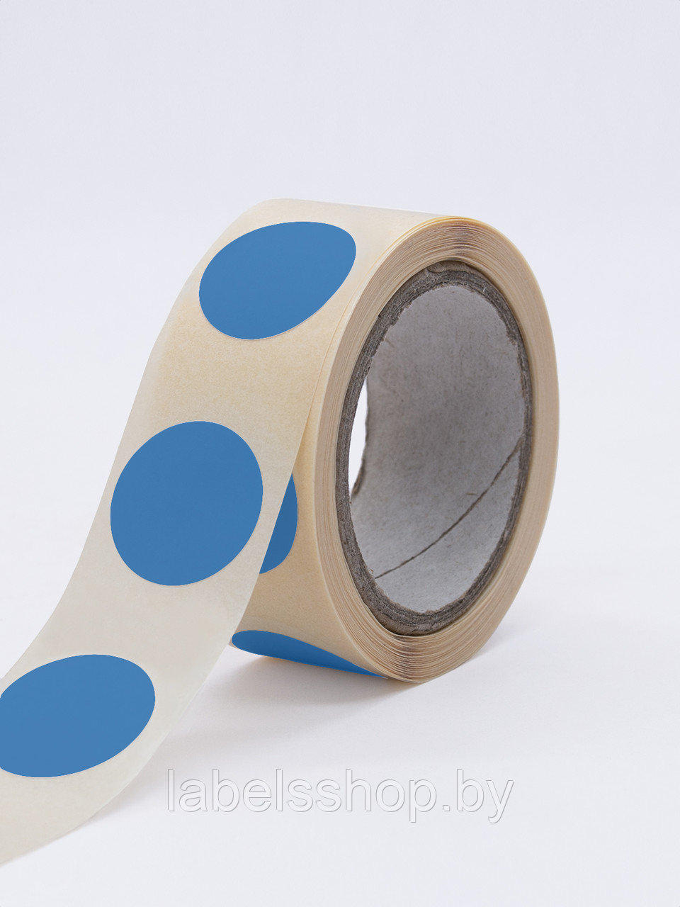 Круглые самоклеящиеся наклейки / этикетки в виде круга (D 20 мм), цвет синий, 300 шт в ролике. - фото 6 - id-p164422633
