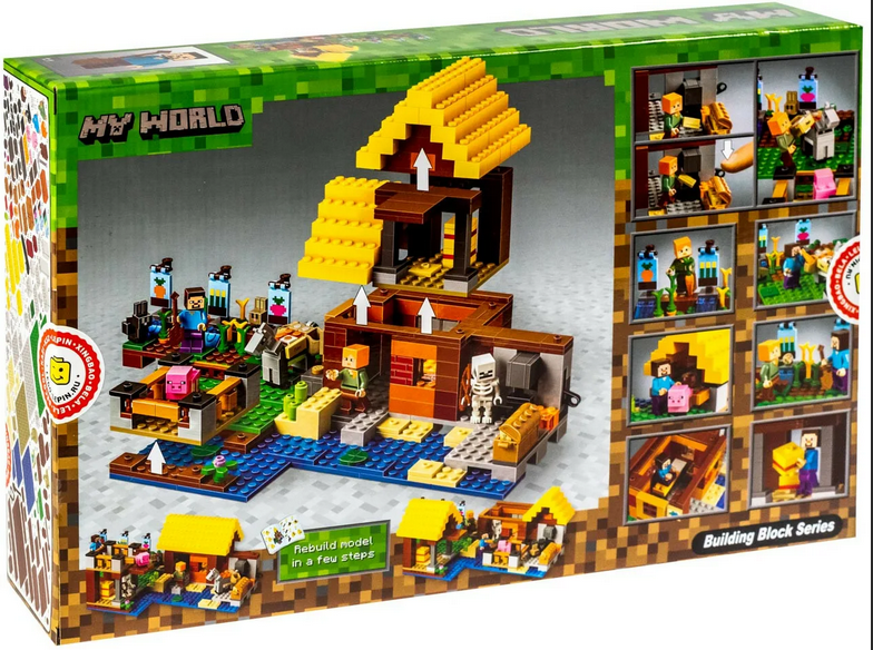 Детский конструктор Майнкрафт ферма Minecraft My World 10813 Фермерский коттедж аналог лего Lego серия деревня - фото 2 - id-p164434925