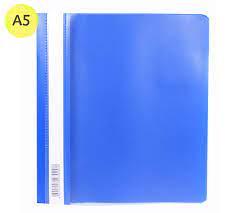Папка скоросшиватель синий А5 Бюрократ Люкс, прозрачный верхний лист пластик - фото 1 - id-p164435794