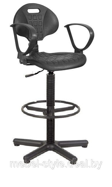 Кресло ВИТО GTS для лабораторий и производственных линий, стул VITO GTS (полиуретан черный)