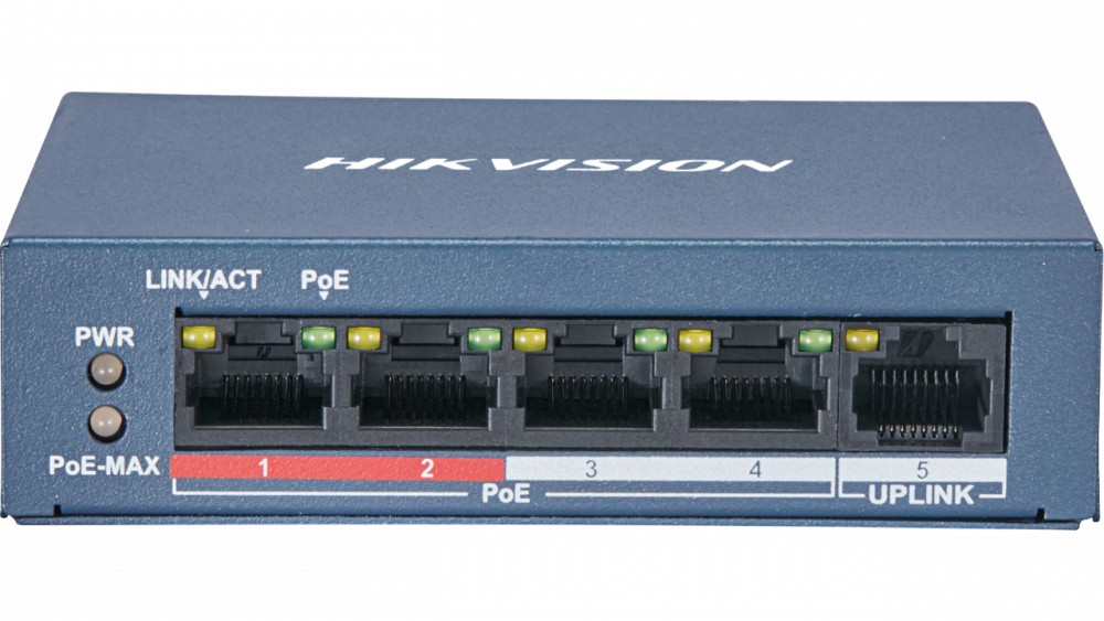 Коммутатор Ethernet с PoE настольный Hikvision DS-3E0105P-E/M(B)