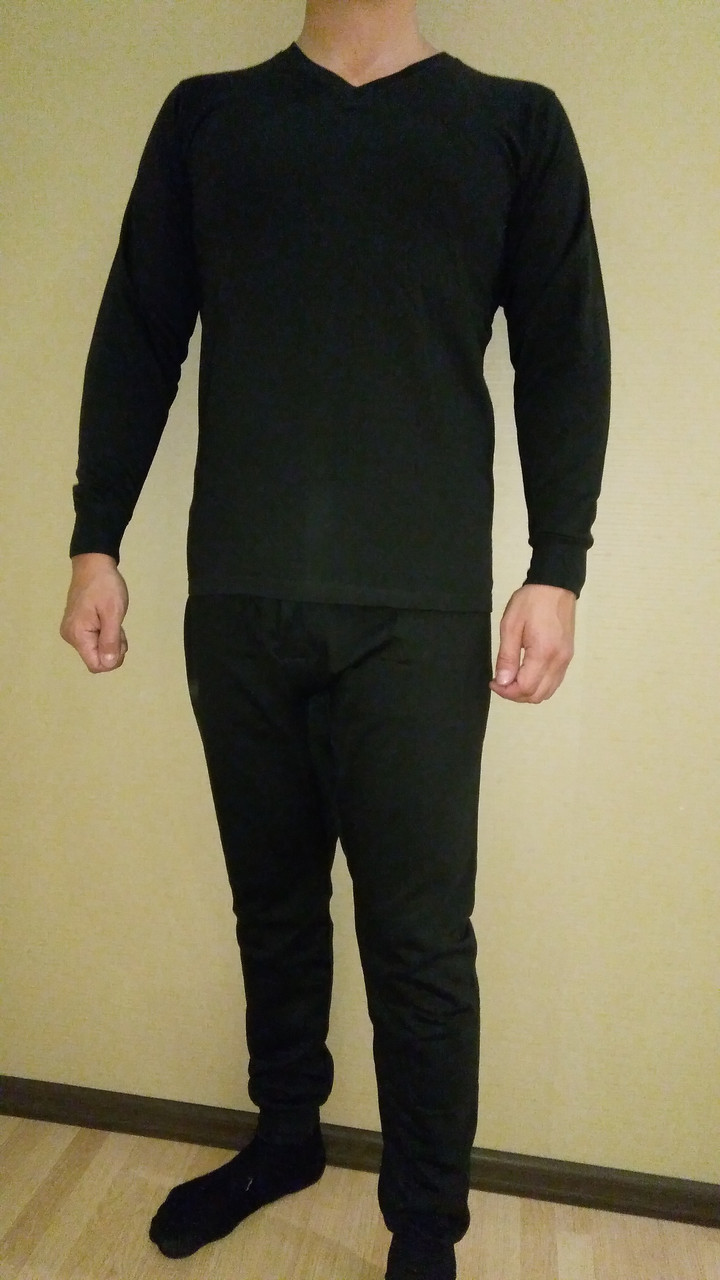 Термобелье (штаны. майка) на флисе, черный цвет (до -35) р 44-54 - фото 2 - id-p164440995